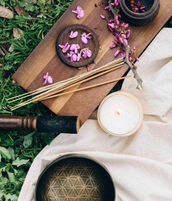 Woman in a calm, meditative yoga pose, feeling serene.